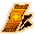 A close-up image of a pixel-art style icon representing a "Premium Ticket," which is used for advanced chests in a game. The icon is a golden key, intricately designed with a prominent, ornate bow (the top part of the key) and a detailed, complex bit (the part that enters the lock). The key has a metallic sheen, suggesting it's made of gold or a similar precious material. The background is plain and dark, making the golden key stand out clearly.