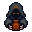 Dark Mark icon used in the Black Market event of the idle MMORPG Miners Settlement - a hooded figure symbol representing the currency earned by progressing through the Dark Broker Rift.